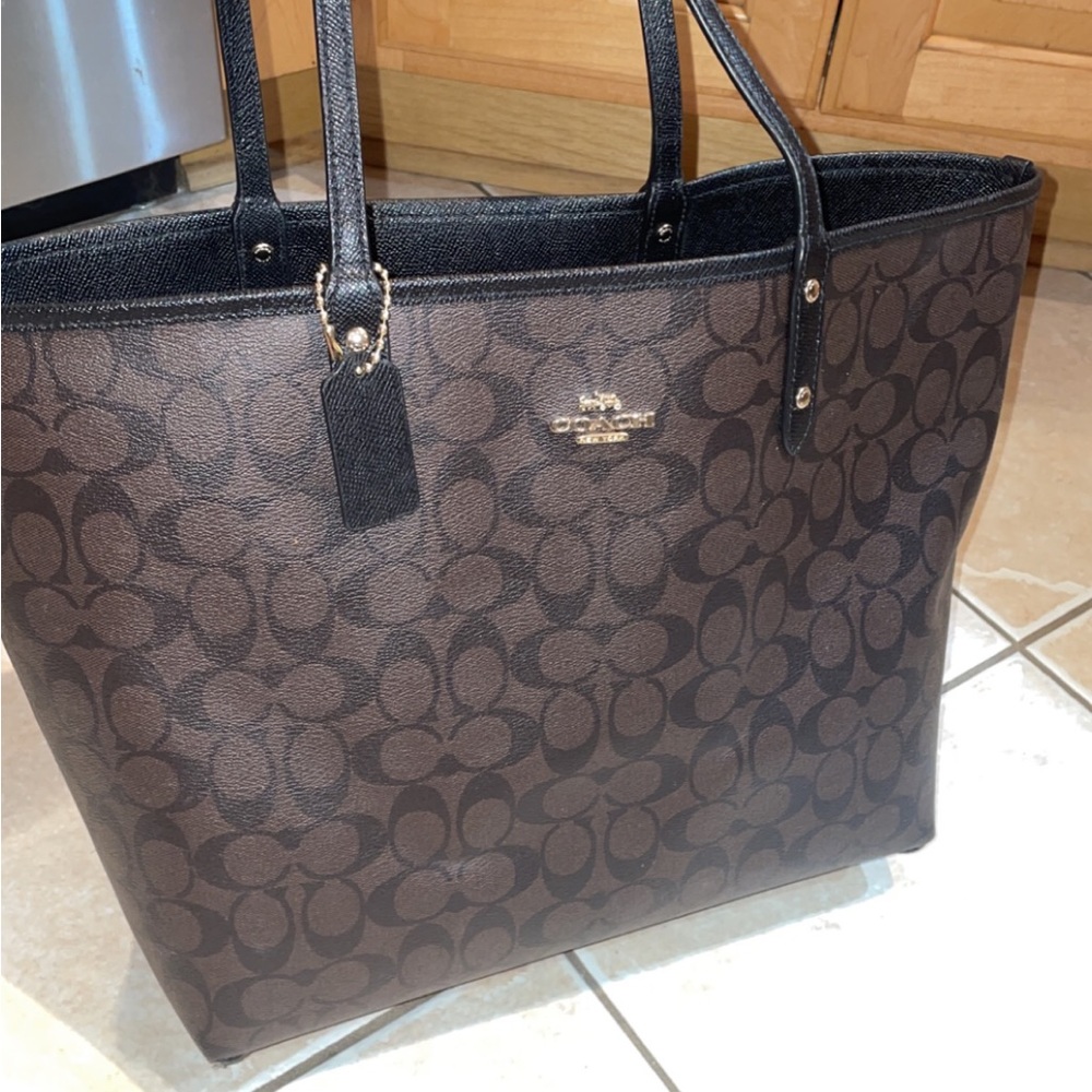 Coach reversable tote bag